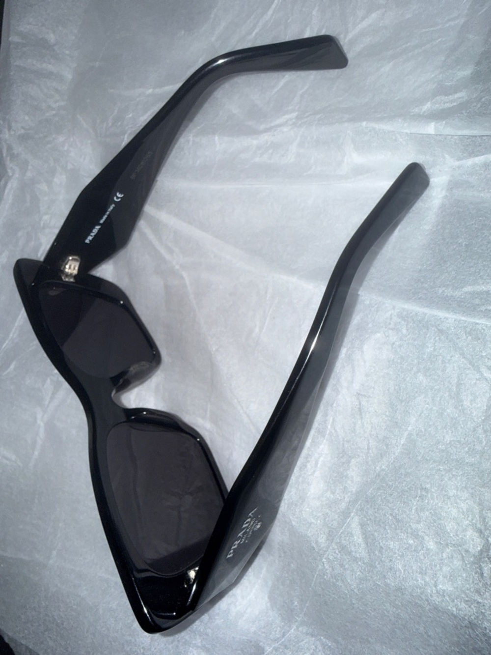 Prada Butterfly Rectangular Sunglasses with Dark Lenses - Picture 5 of 9